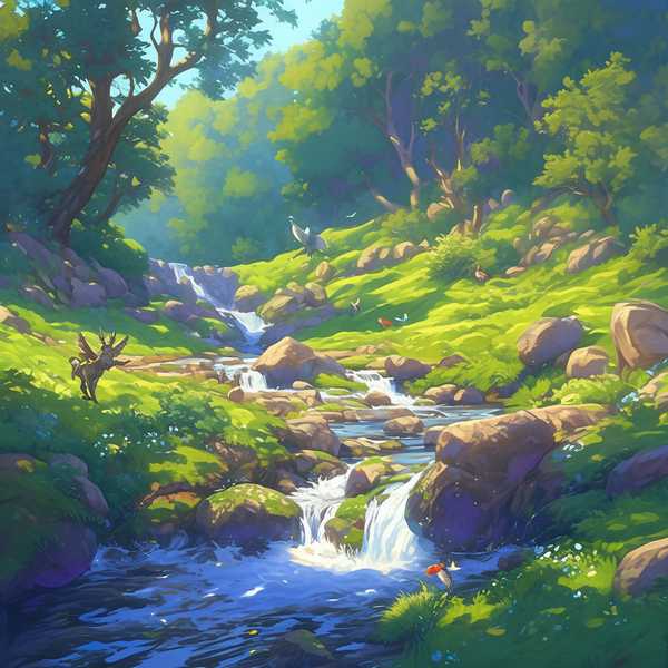Landscape Painting-Forest Creek 5