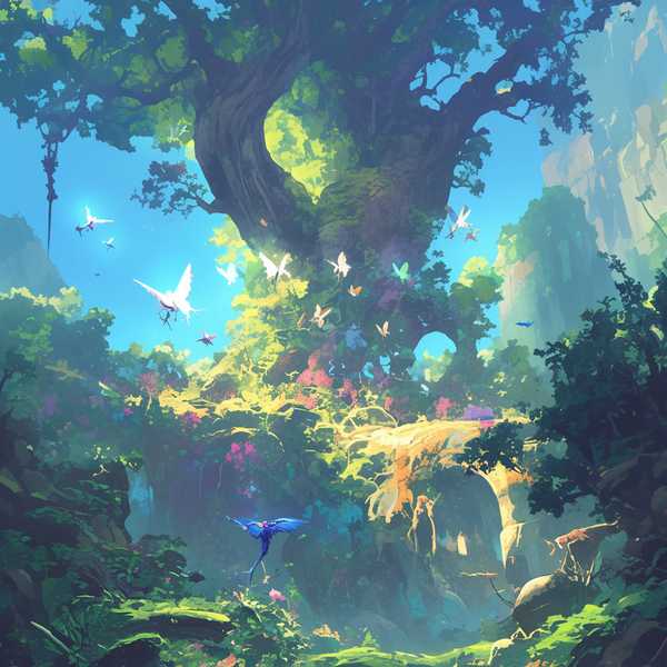 Ancient Forest Oil Painting-Enchanted Forest 1
