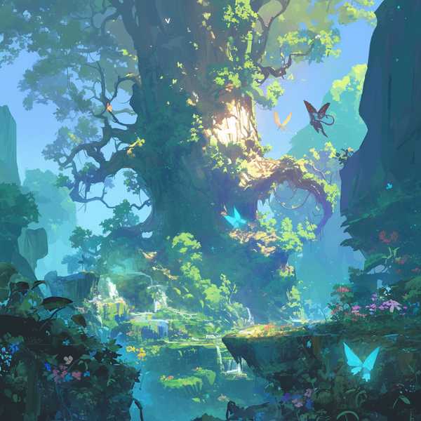 Ancient Forest Oil Painting-Elf Tree 8
