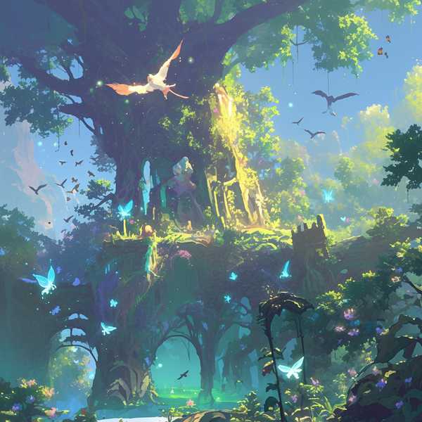Ancient Forest Oil Painting-Elf Tree 7
