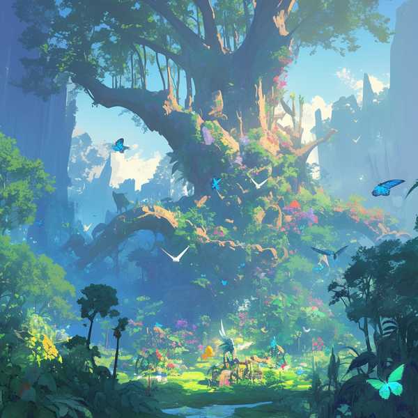 Ancient Forest Oil Painting-Elf Tree 2