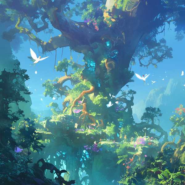 Ancient Forest Oil Painting-Dream Tree 10