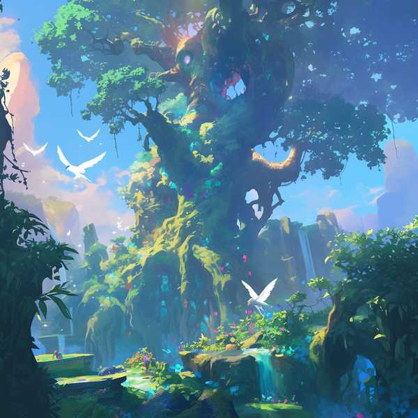 Ancient Forest Oil Painting-Dream Tree 3
